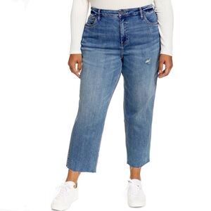 Kut From The Kloth Rachel High Rise Fab Ab Distressed Raw Hem Mom Jeans